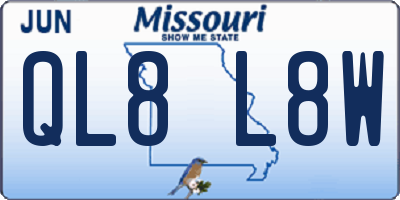 MO license plate QL8L8W