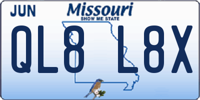 MO license plate QL8L8X