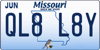 MO license plate QL8L8Y