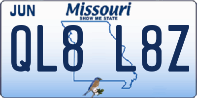 MO license plate QL8L8Z
