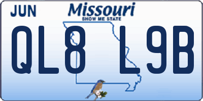 MO license plate QL8L9B