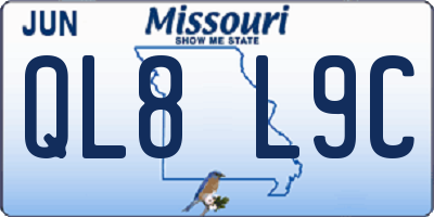MO license plate QL8L9C