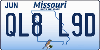 MO license plate QL8L9D