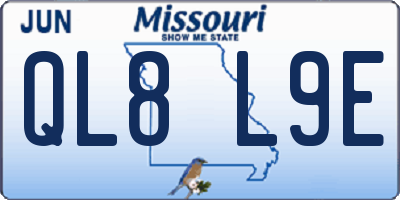 MO license plate QL8L9E