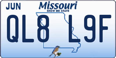 MO license plate QL8L9F