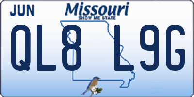 MO license plate QL8L9G