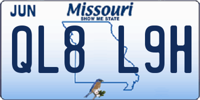 MO license plate QL8L9H