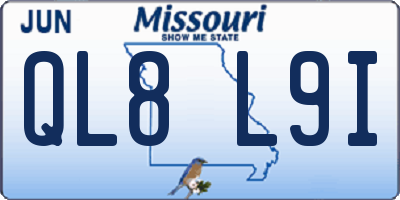 MO license plate QL8L9I