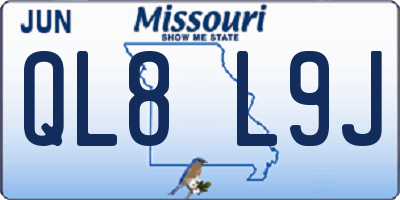 MO license plate QL8L9J