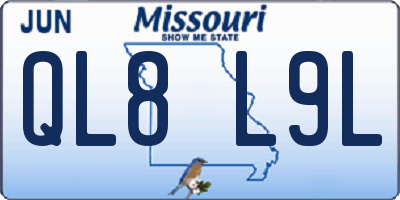 MO license plate QL8L9L