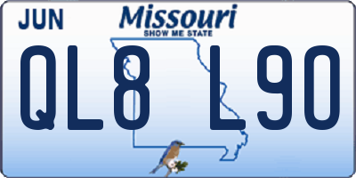 MO license plate QL8L9O