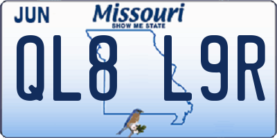 MO license plate QL8L9R