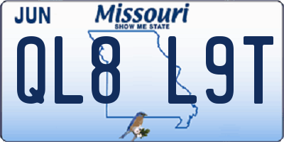 MO license plate QL8L9T
