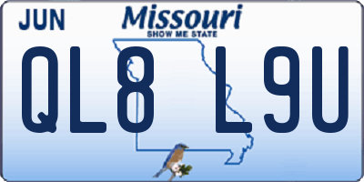 MO license plate QL8L9U