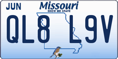 MO license plate QL8L9V