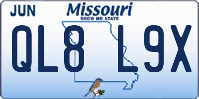 MO license plate QL8L9X