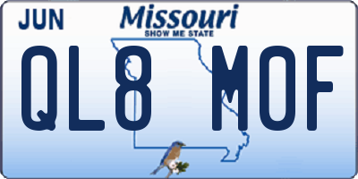 MO license plate QL8M0F
