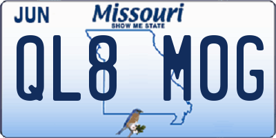 MO license plate QL8M0G