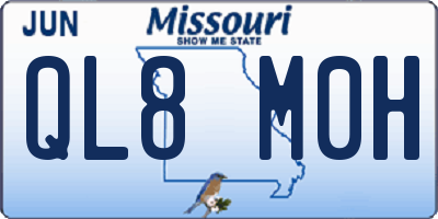 MO license plate QL8M0H
