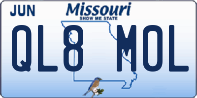 MO license plate QL8M0L