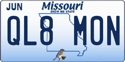MO license plate QL8M0N