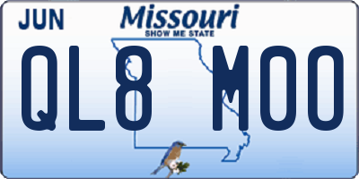 MO license plate QL8M0O