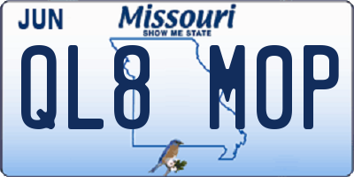 MO license plate QL8M0P