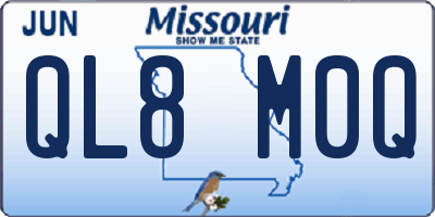MO license plate QL8M0Q