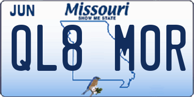 MO license plate QL8M0R