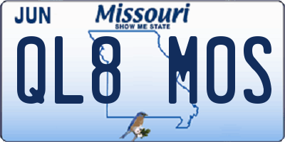 MO license plate QL8M0S