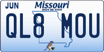 MO license plate QL8M0U