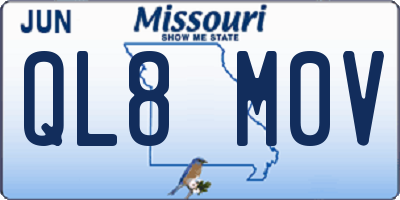 MO license plate QL8M0V