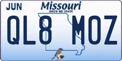 MO license plate QL8M0Z