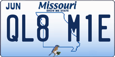 MO license plate QL8M1E