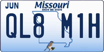MO license plate QL8M1H
