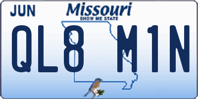 MO license plate QL8M1N