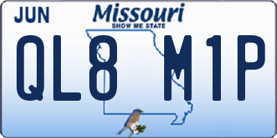 MO license plate QL8M1P