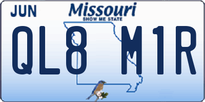 MO license plate QL8M1R