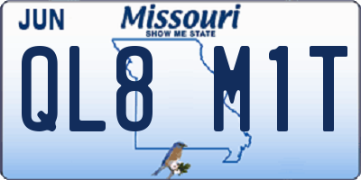 MO license plate QL8M1T