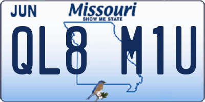 MO license plate QL8M1U