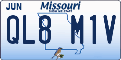MO license plate QL8M1V
