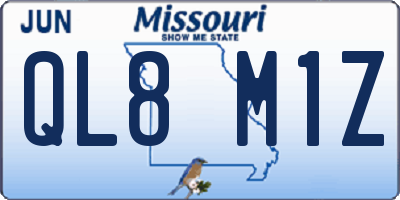 MO license plate QL8M1Z