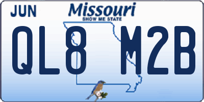 MO license plate QL8M2B