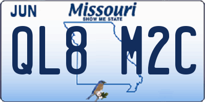 MO license plate QL8M2C
