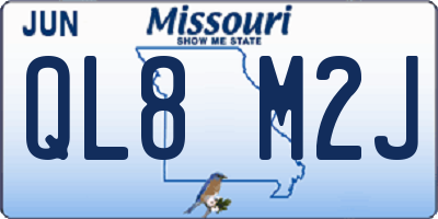 MO license plate QL8M2J