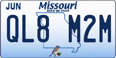 MO license plate QL8M2M