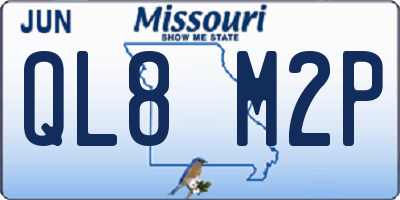 MO license plate QL8M2P