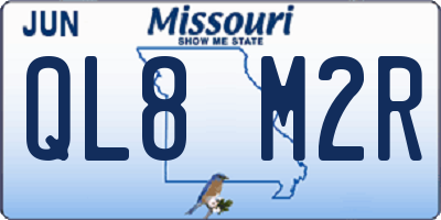 MO license plate QL8M2R