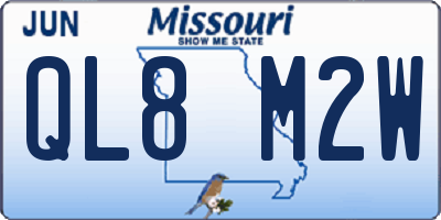 MO license plate QL8M2W