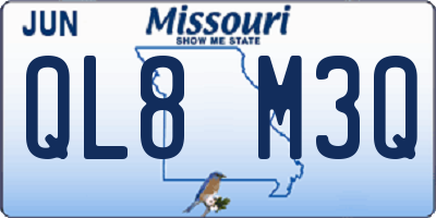 MO license plate QL8M3Q